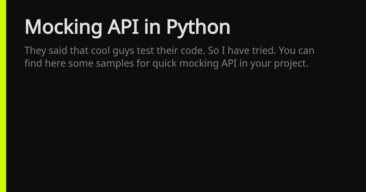 Mocking API in Python
